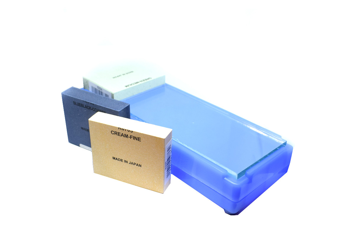 Набір водних каменів SHAPTON Pro 320/2000/12000 grit + бокс-тримач, 70×55×15 мм