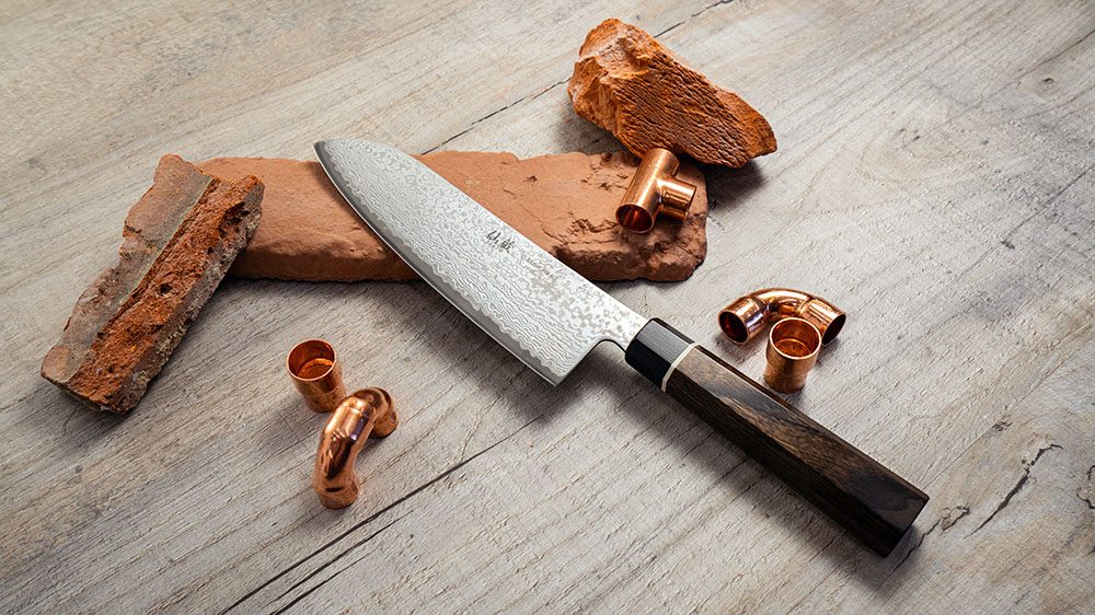 Кухонний ніж Санток 167 мм Suncraft Senzo Black (BD-04) - Зображення 2