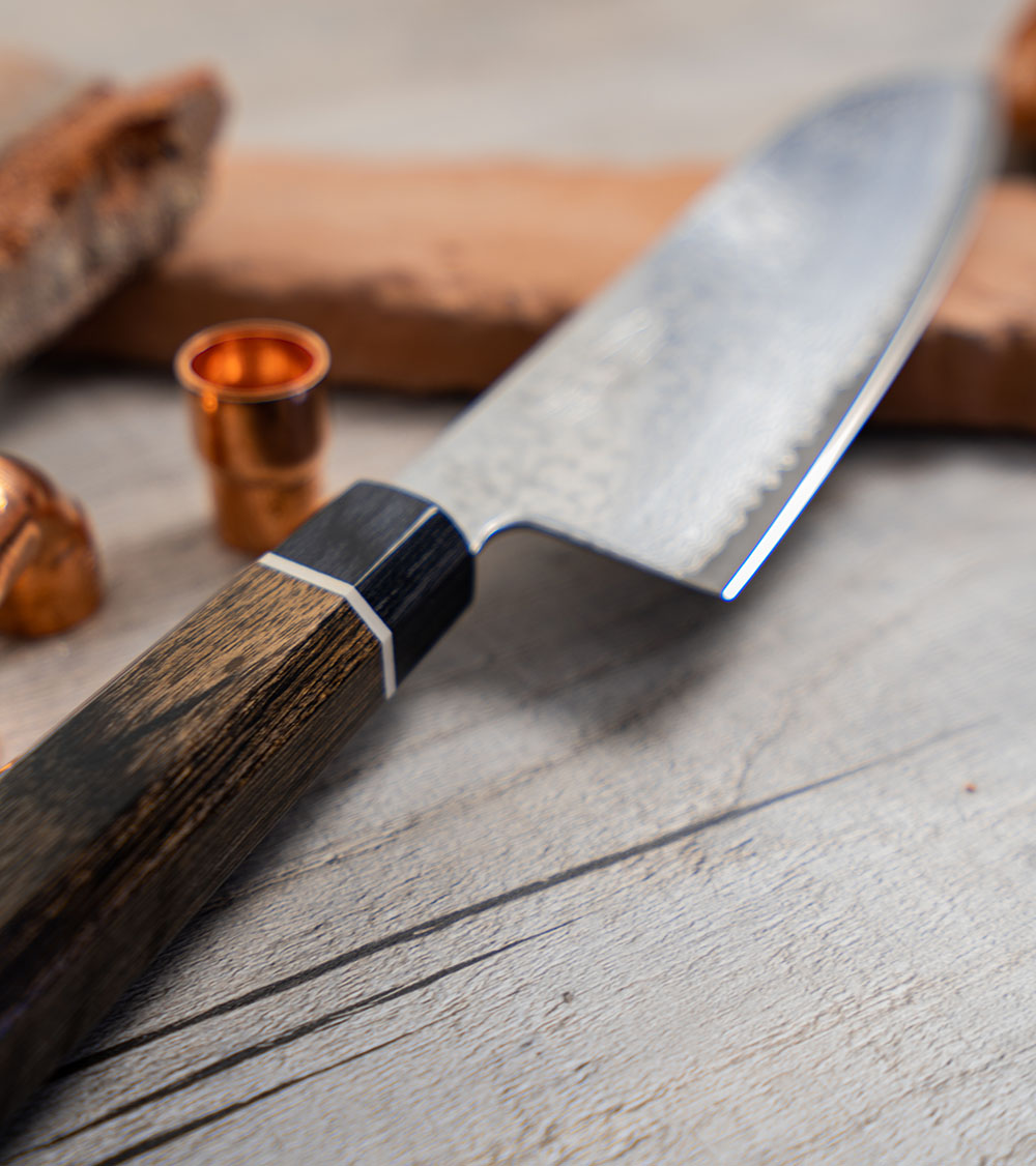 Кухонний ніж Санток 167 мм Suncraft Senzo Black (BD-04) - Зображення 3