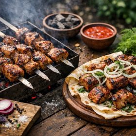 шашлик свинина с базиликом